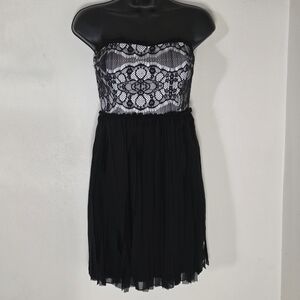 Sequin Hearts Black and White Strapless Dress